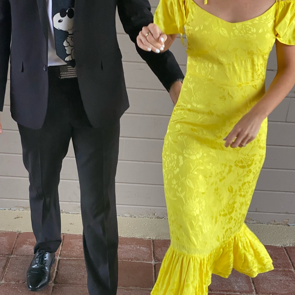 STAUD yellow dress